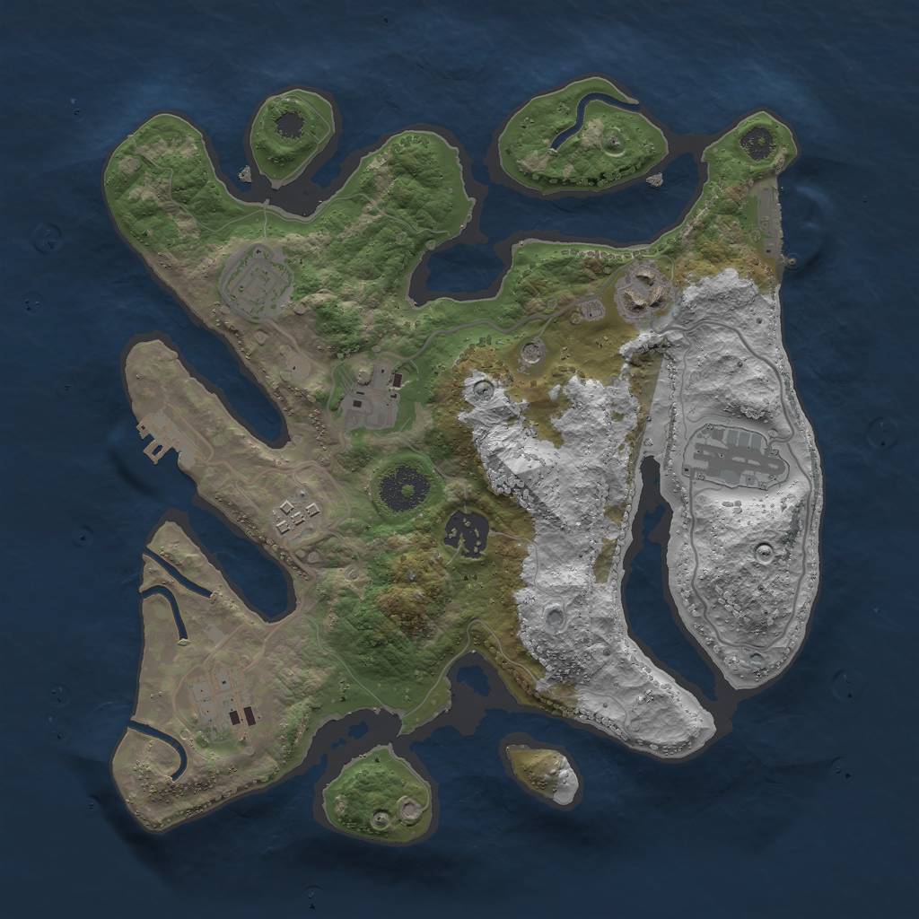 Rust Map: Procedural Map, Size: 3000, Seed: 320937832, 12 Monuments