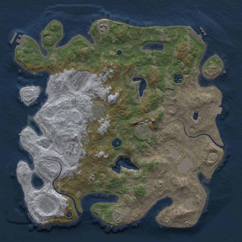 Rust Map: Procedural Map, Size: 4000, Seed: 976723024, 15 Monuments
