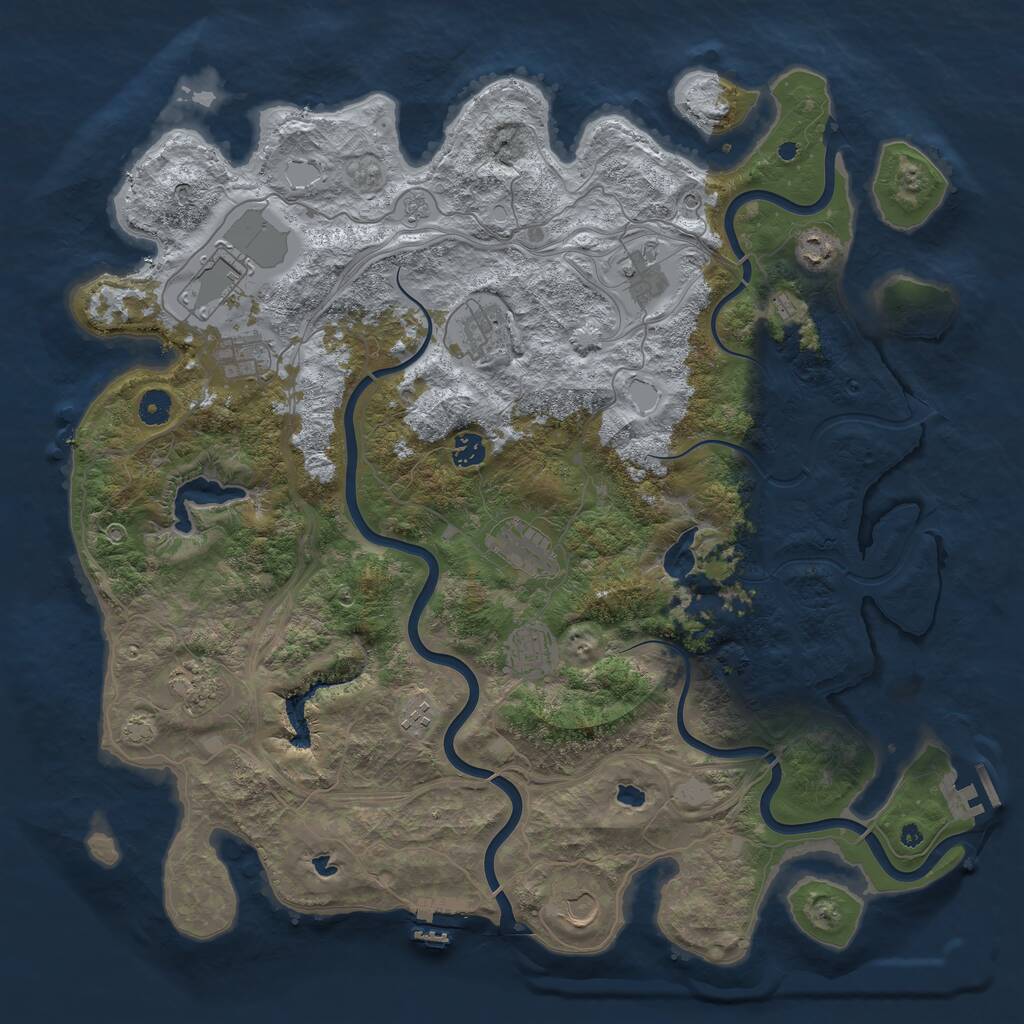 Rust Map: Procedural Map, Size: 4500, Seed: 84816349, 17 Monuments