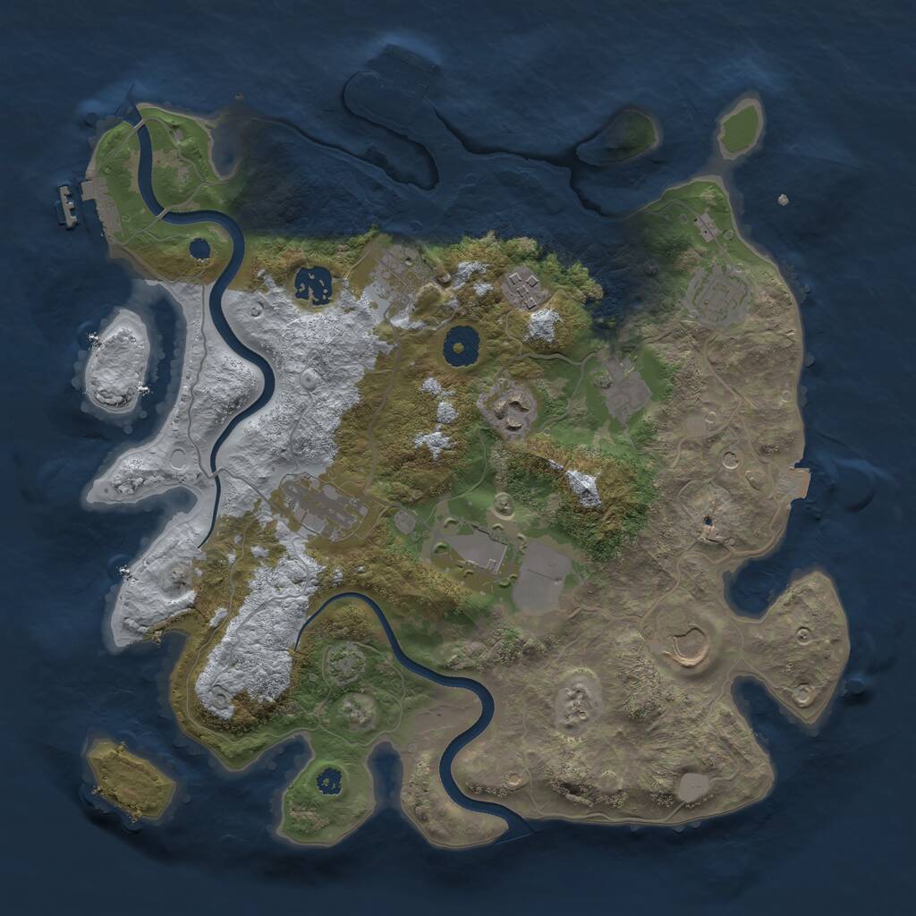 Rust Map: Procedural Map, Size: 3500, Seed: 2941, 14 Monuments