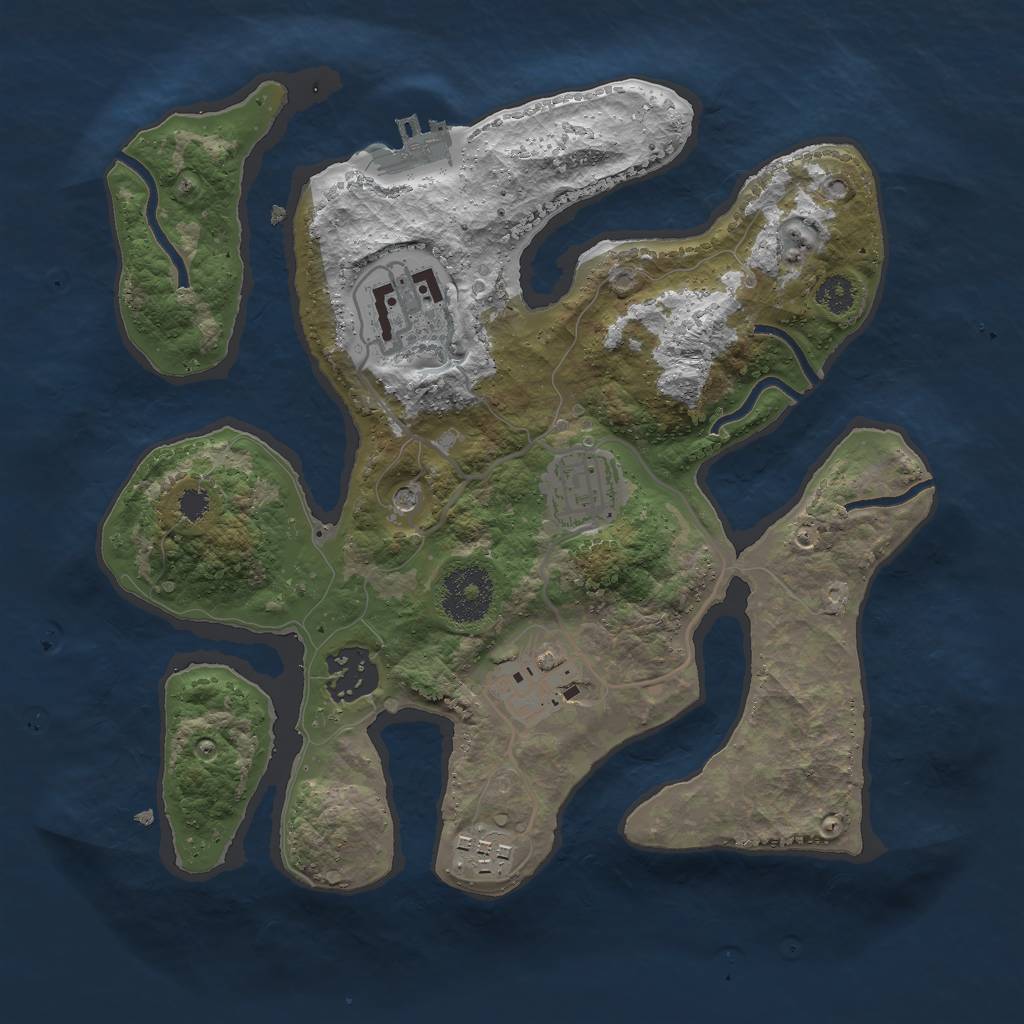 Rust Map: Procedural Map, Size: 2800, Seed: 3047, 9 Monuments