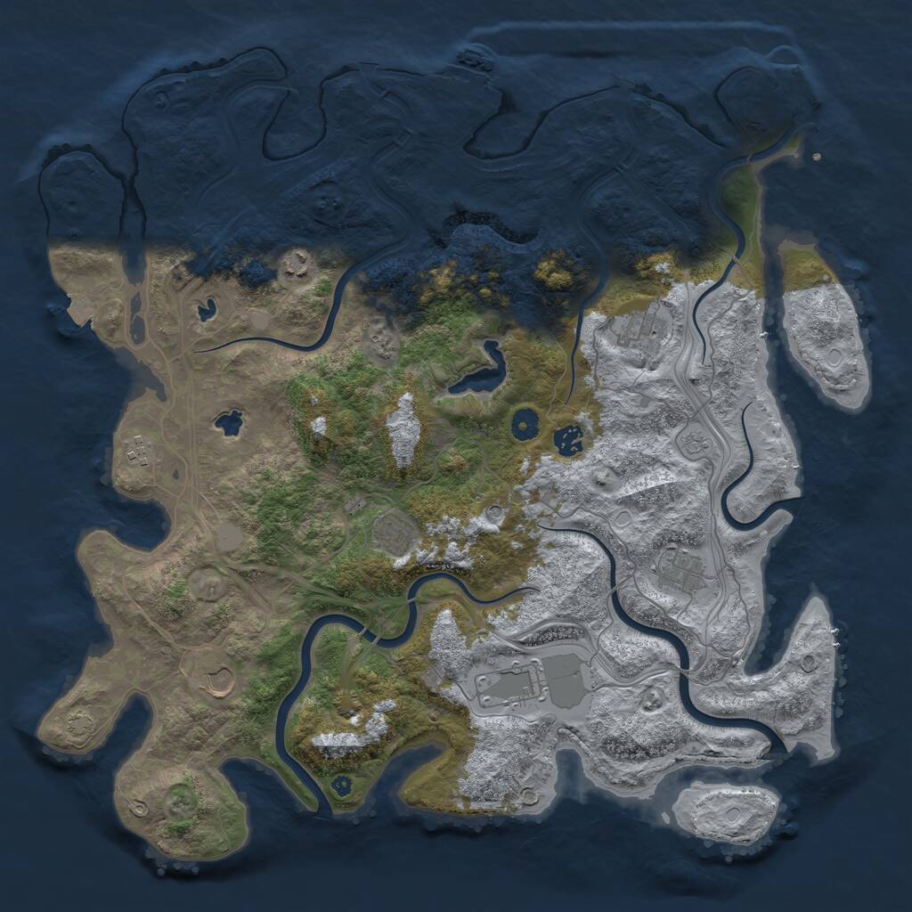 Rust Map: Procedural Map, Size: 4500, Seed: 786356937, 14 Monuments
