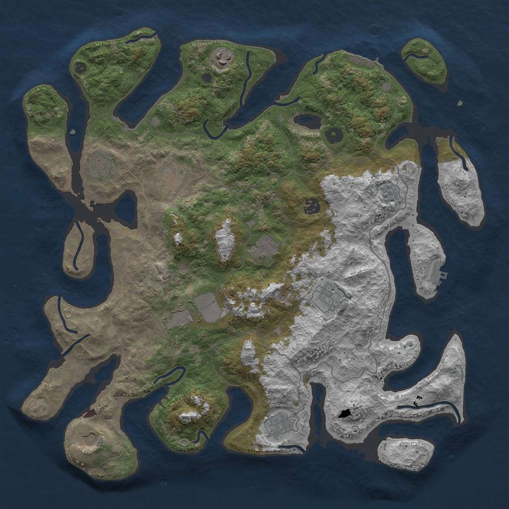 Rust Map: Procedural Map, Size: 4500, Seed: 786356937, 15 Monuments