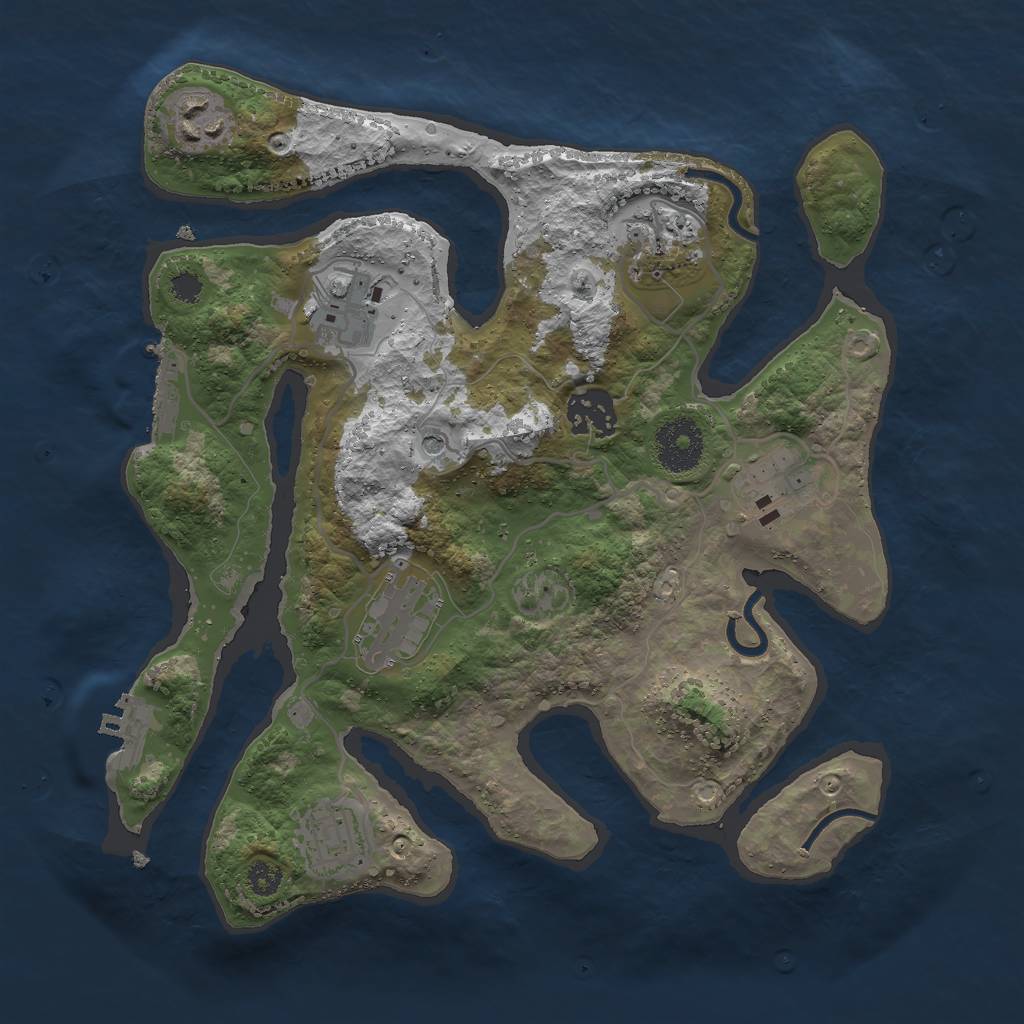 Rust Map: Procedural Map, Size: 3000, Seed: 251344575, 12 Monuments