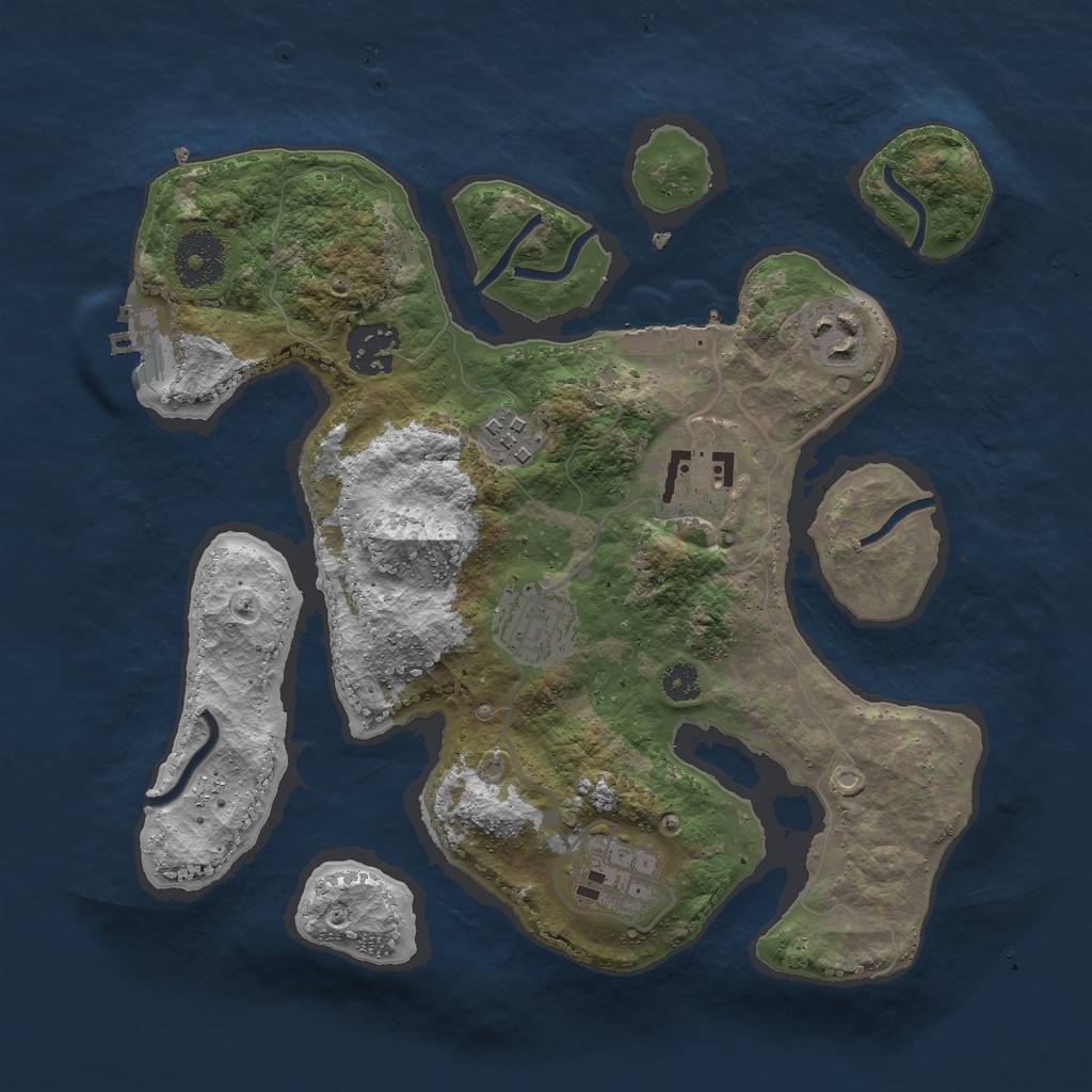 Rust Map: Procedural Map, Size: 3000, Seed: 416680355, 10 Monuments