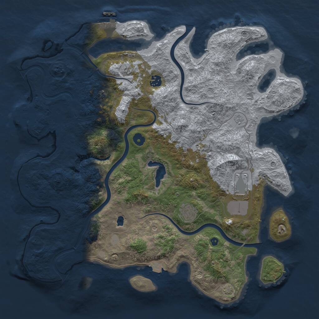 Rust Map: Procedural Map, Size: 4000, Seed: 498739754, 11 Monuments