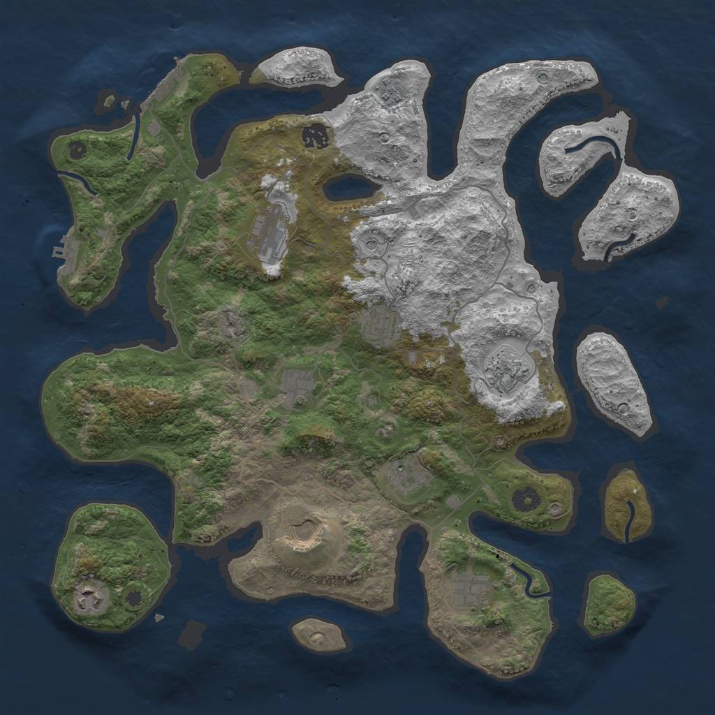 Rust Map: Procedural Map, Size: 4000, Seed: 498739754, 15 Monuments