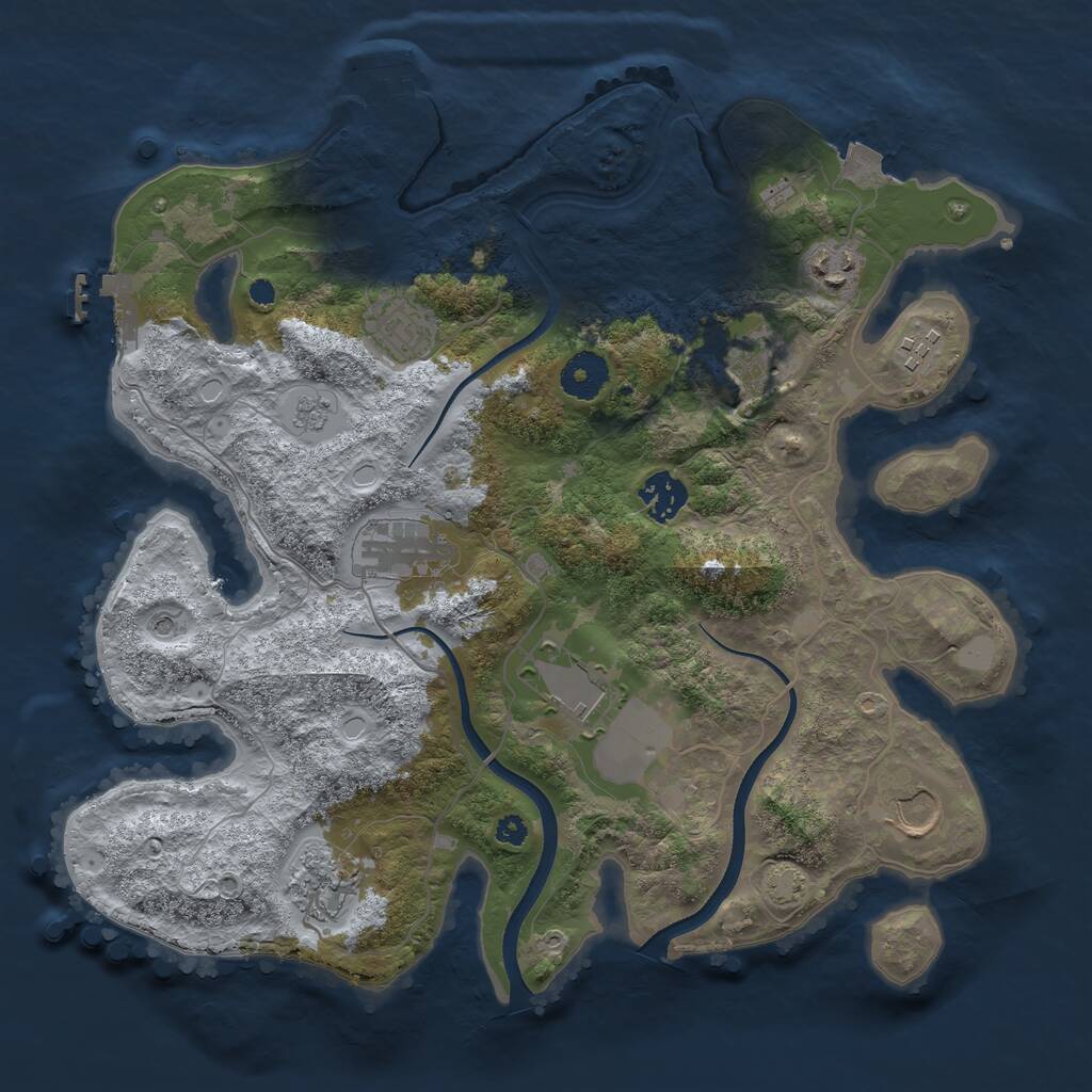 Rust Map: Procedural Map, Size: 3500, Seed: 67890635, 15 Monuments