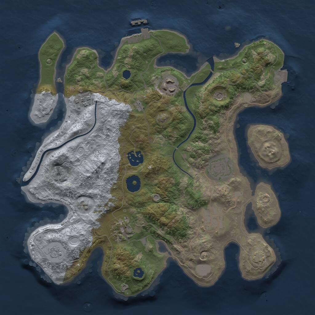 Rust Map: Procedural Map, Size: 3000, Seed: 8754658, 11 Monuments