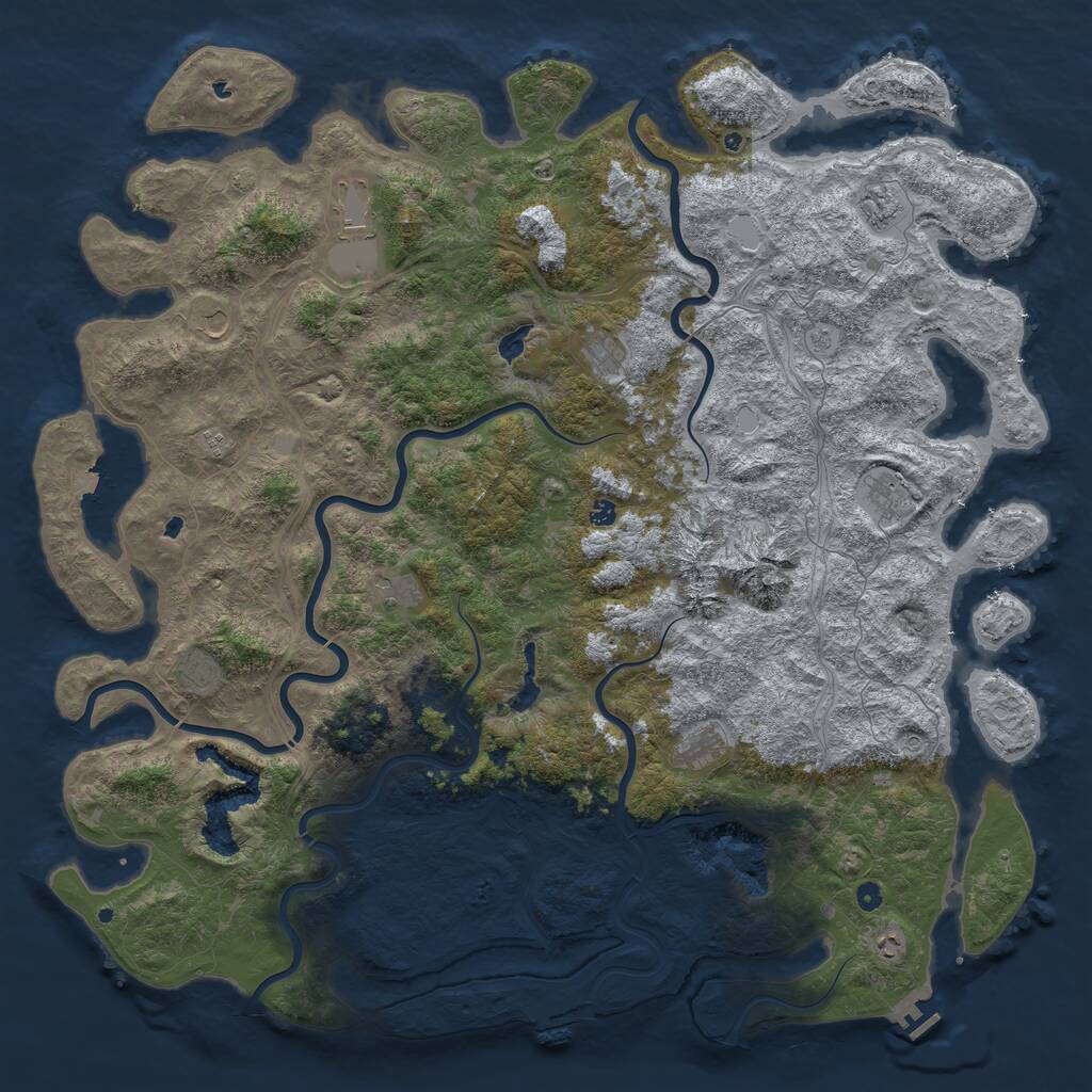 Rust Map: Procedural Map, Size: 6000, Seed: 14924, 17 Monuments