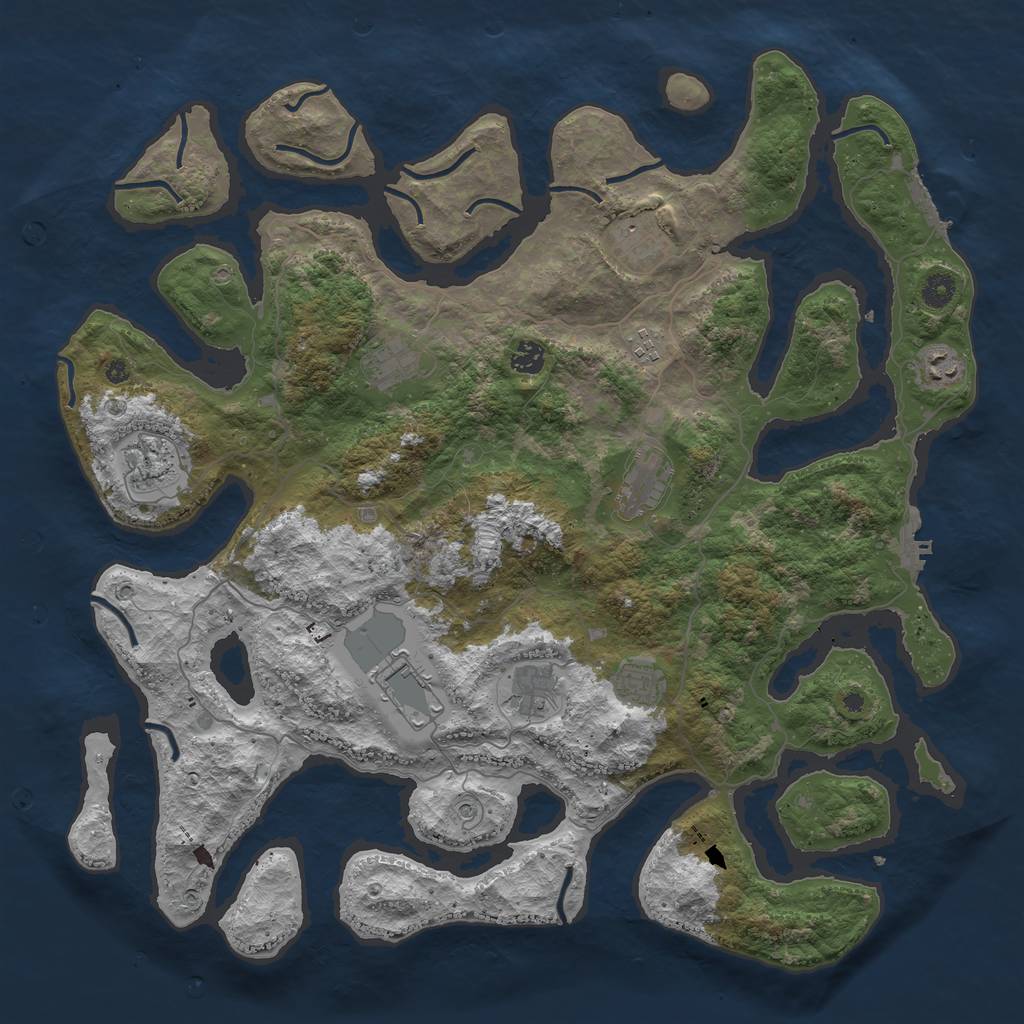 Rust Map: Procedural Map, Size: 4500, Seed: 693825111, 15 Monuments