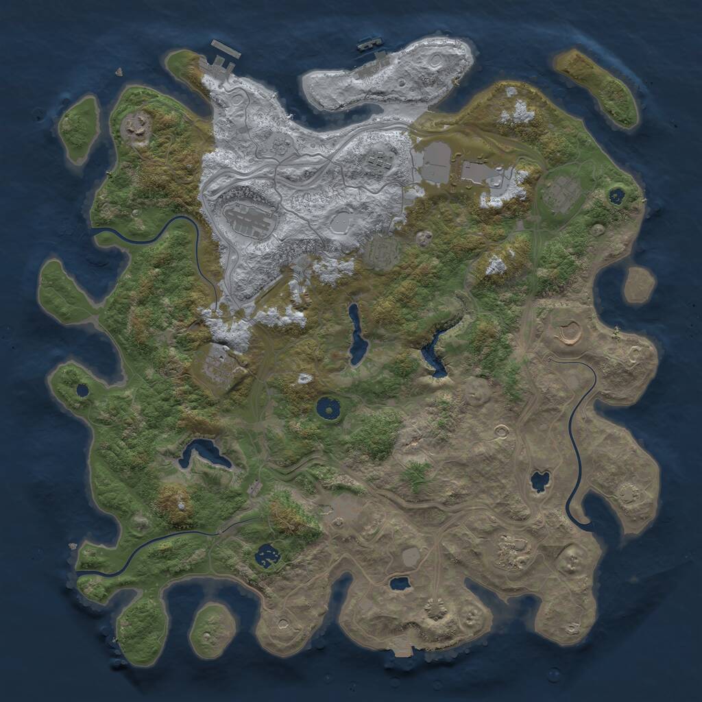 Rust Map: Procedural Map, Size: 4500, Seed: 210897, 17 Monuments