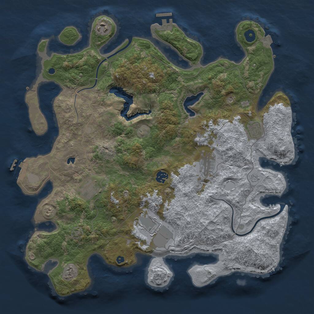 Rust Map: Procedural Map, Size: 4000, Seed: 56454656, 12 Monuments