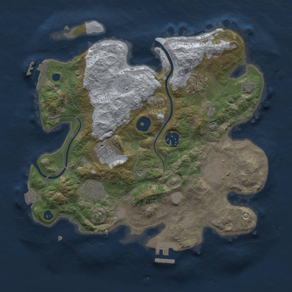 Rust Map: Procedural Map, Size: 3000, Seed: 442236770, 11 Monuments