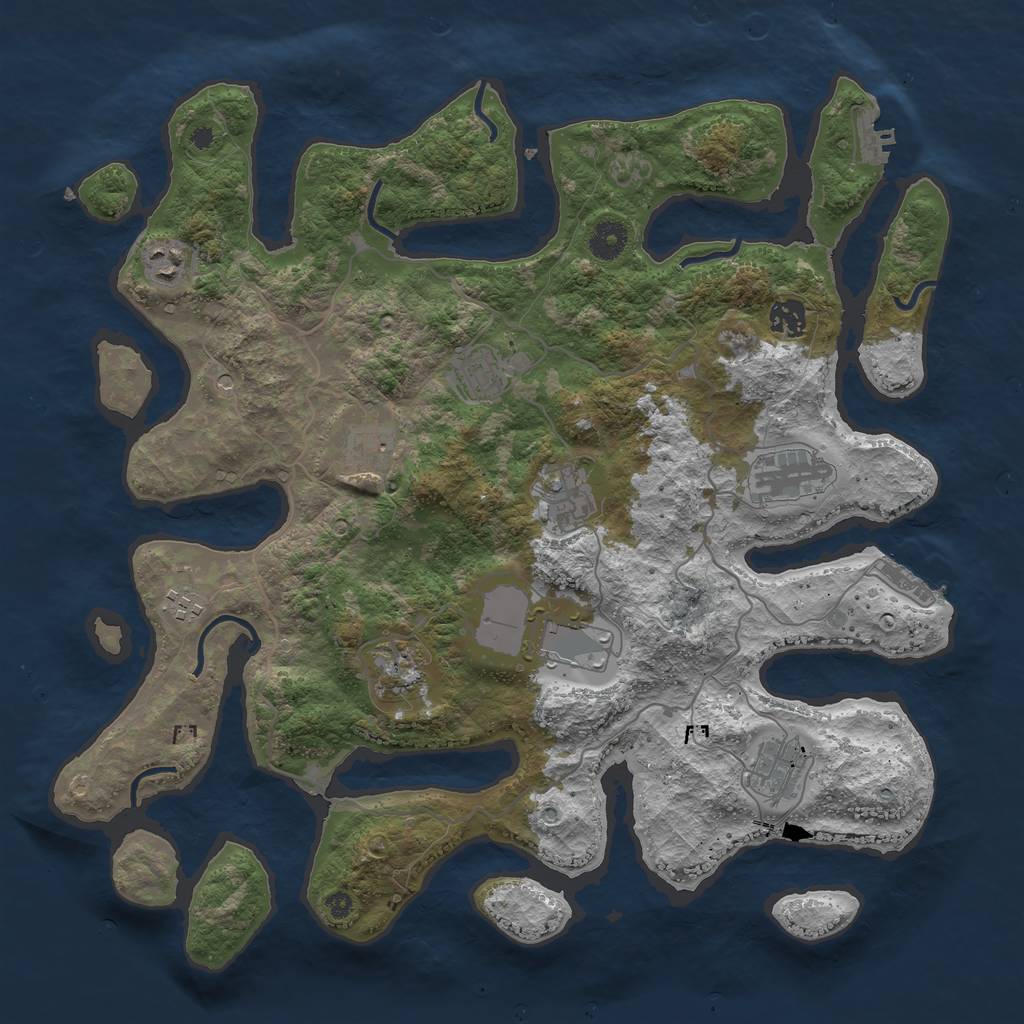 Rust Map: Procedural Map, Size: 4000, Seed: 1624931207, 15 Monuments