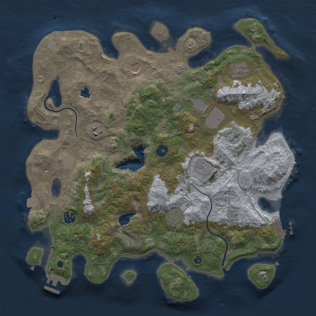 Rust Map: Procedural Map, Size: 4000, Seed: 71670308, 15 Monuments