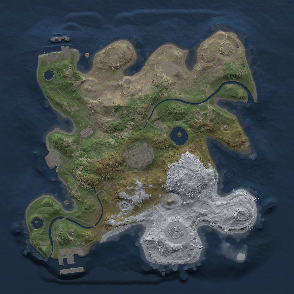 Rust Map: Procedural Map, Size: 2500, Seed: 417880269, 7 Monuments