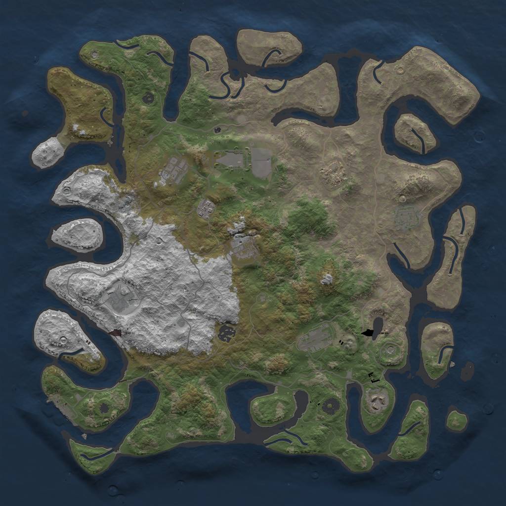 Rust Map: Procedural Map, Size: 4500, Seed: 30907, 14 Monuments