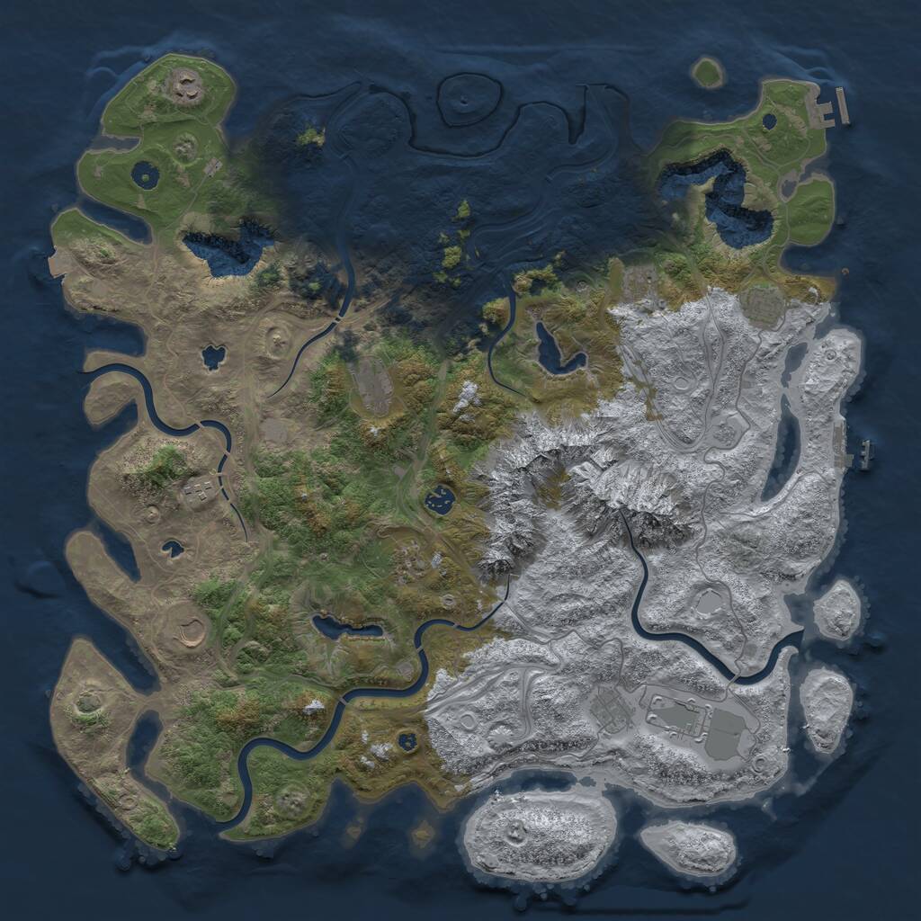 Rust Map: Procedural Map, Size: 5000, Seed: 218439, 16 Monuments