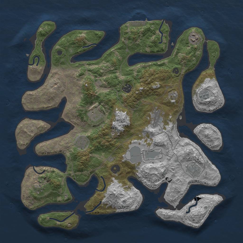 Rust Map: Procedural Map, Size: 4000, Seed: 82120115, 13 Monuments