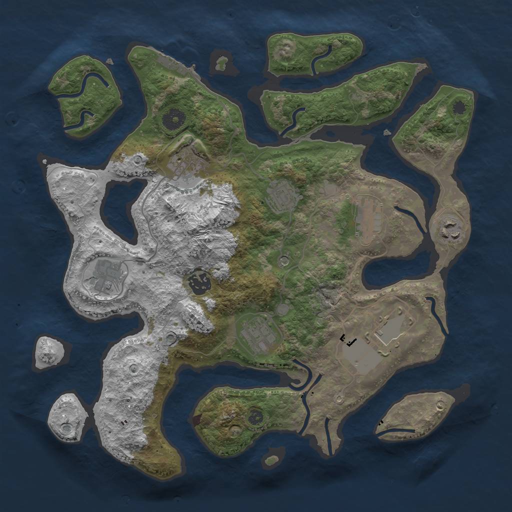 Rust Map: Procedural Map, Size: 3500, Seed: 81310973, 12 Monuments