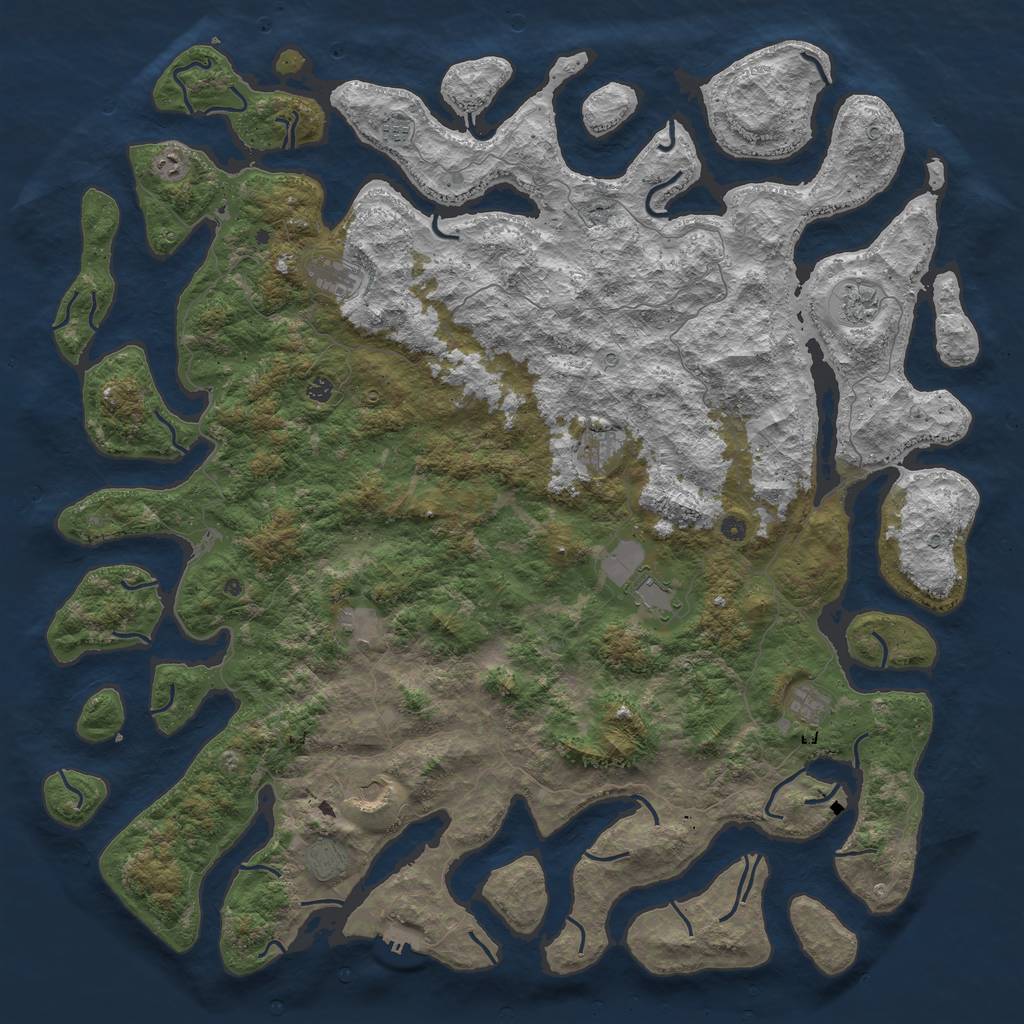 Rust Map: Procedural Map, Size: 6000, Seed: 20021976, 15 Monuments