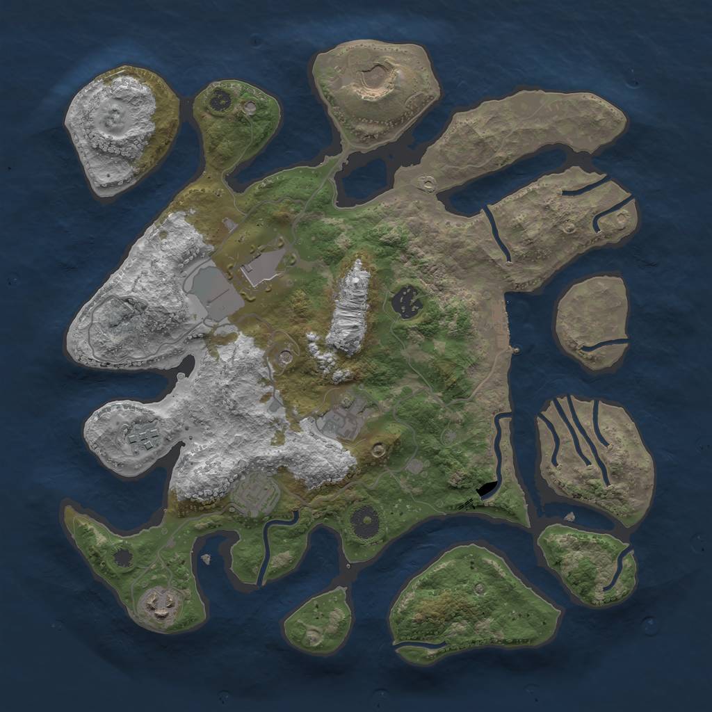 Rust Map: Procedural Map, Size: 3500, Seed: 112919757, 11 Monuments