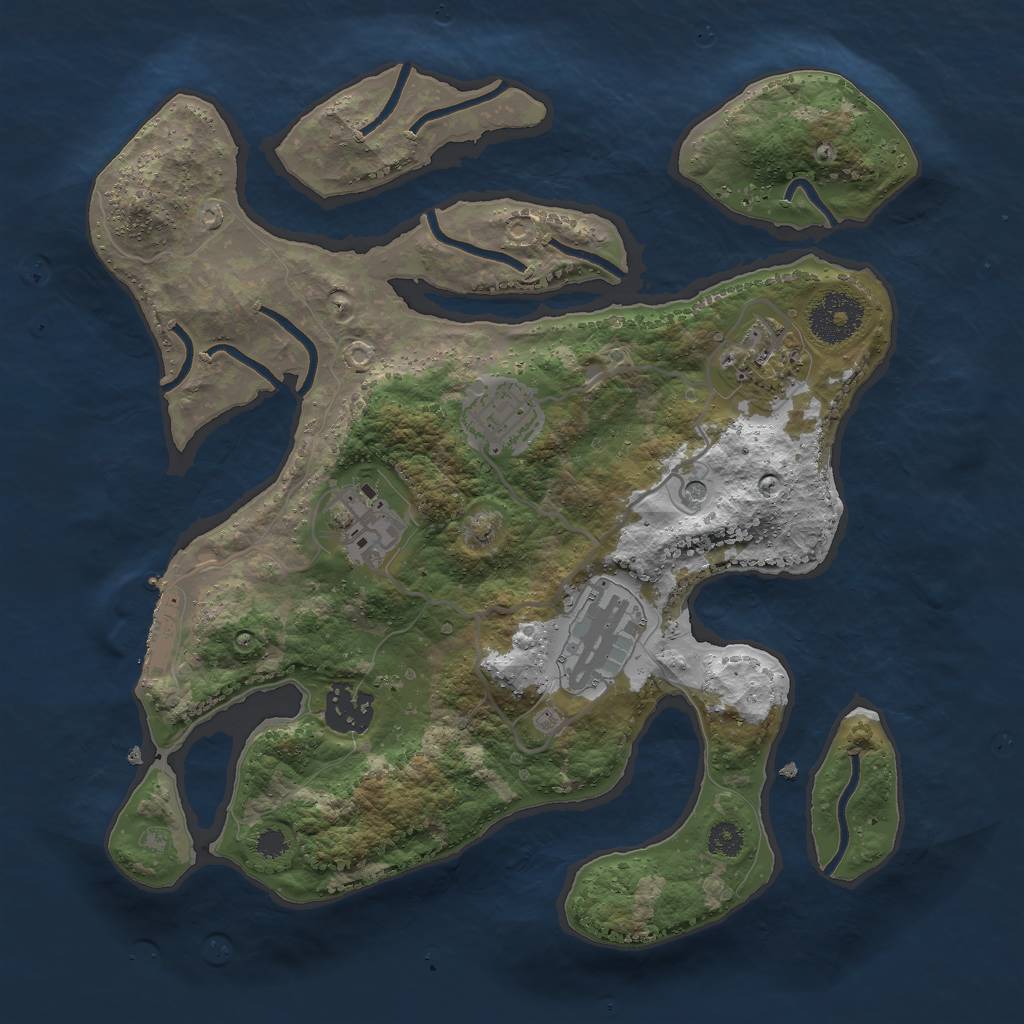 Rust Map: Procedural Map, Size: 3000, Seed: 1517684536, 9 Monuments