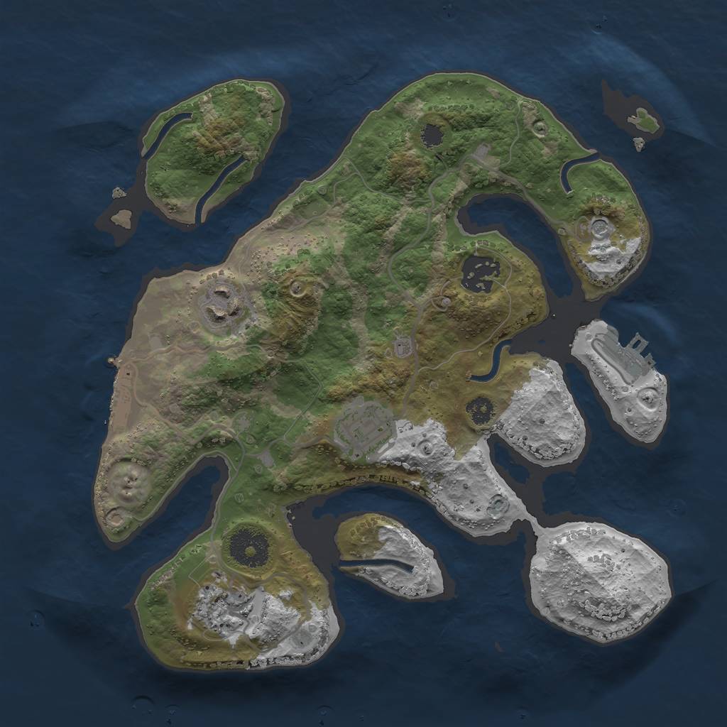 Rust Map: Procedural Map, Size: 2800, Seed: 664923543, 9 Monuments