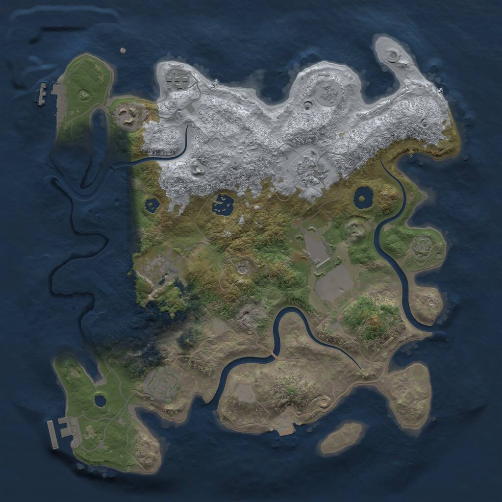 Rust Map: Procedural Map, Size: 3500, Seed: 12898921, 13 Monuments