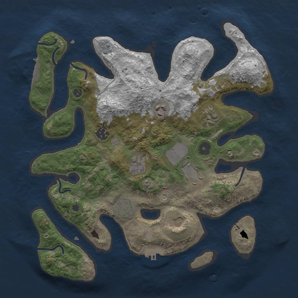 Rust Map: Procedural Map, Size: 3500, Seed: 12898921, 13 Monuments