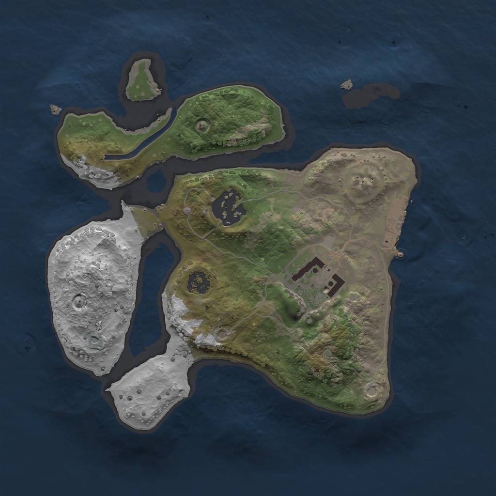 Rust Map: Procedural Map, Size: 2200, Seed: 3121, 5 Monuments