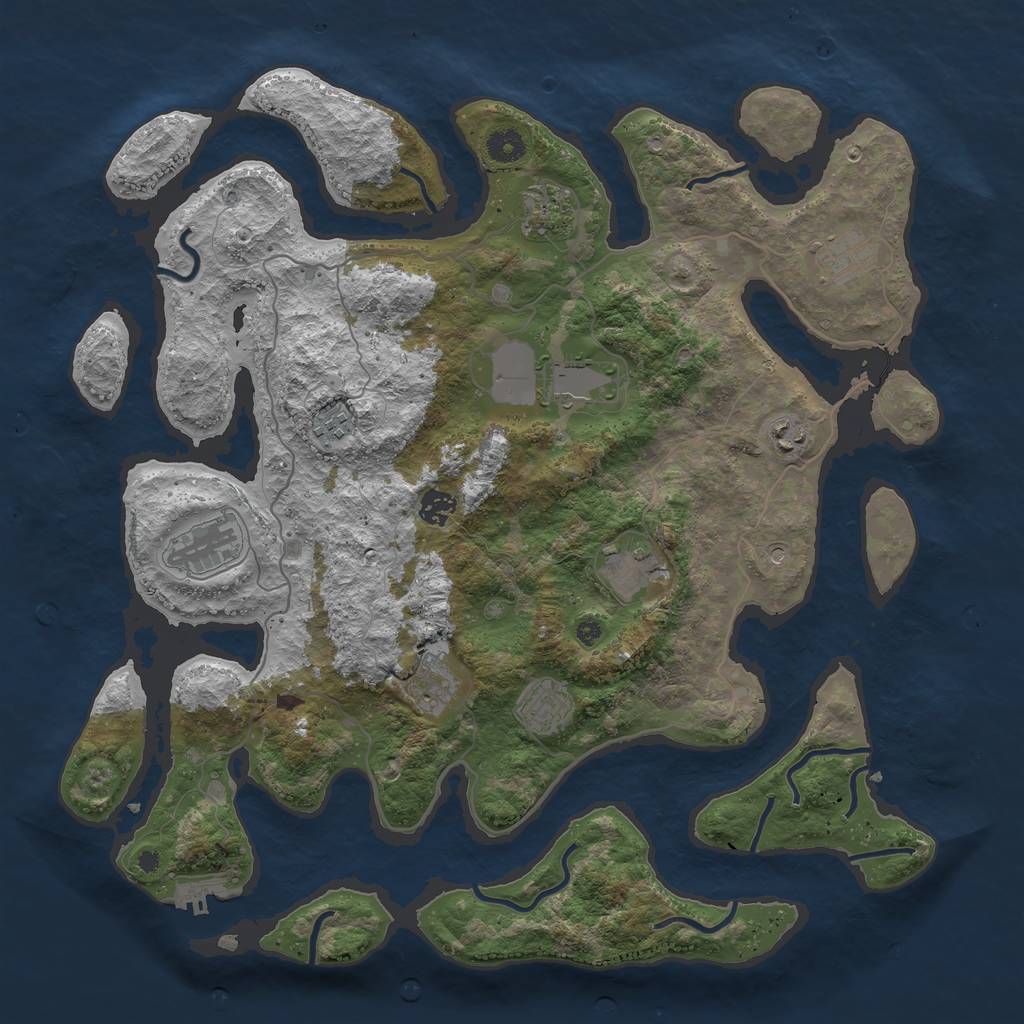 Rust Map: Procedural Map, Size: 4250, Seed: 27268, 14 Monuments