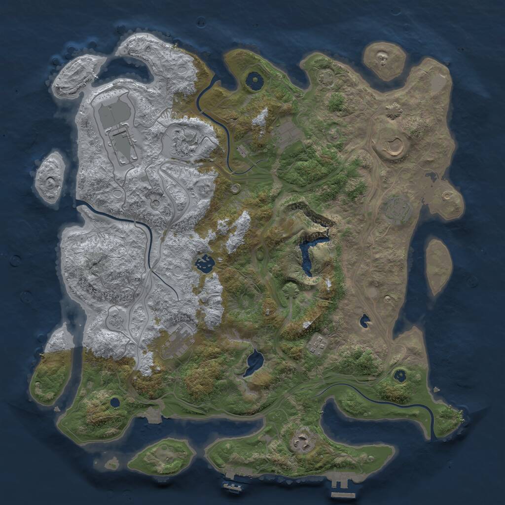Rust Map: Procedural Map, Size: 4250, Seed: 27268, 15 Monuments
