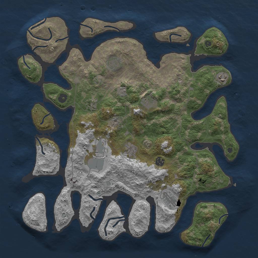 Rust Map: Procedural Map, Size: 4250, Seed: 240356, 12 Monuments