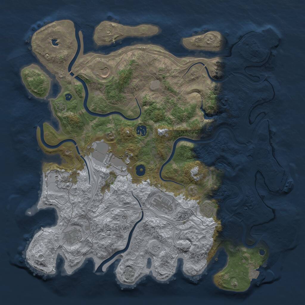 Rust Map: Procedural Map, Size: 4250, Seed: 240356, 14 Monuments