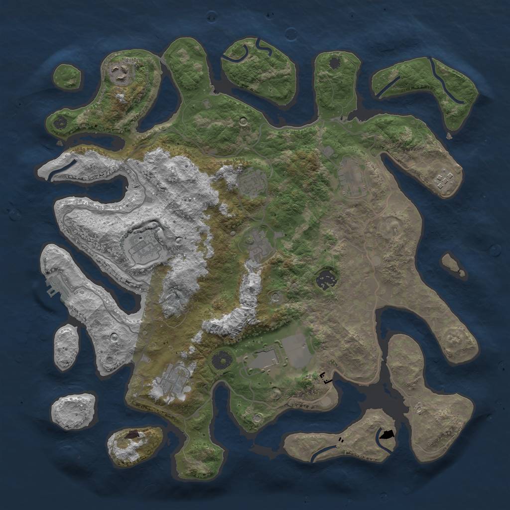 Rust Map: Procedural Map, Size: 4000, Seed: 20210709, 13 Monuments