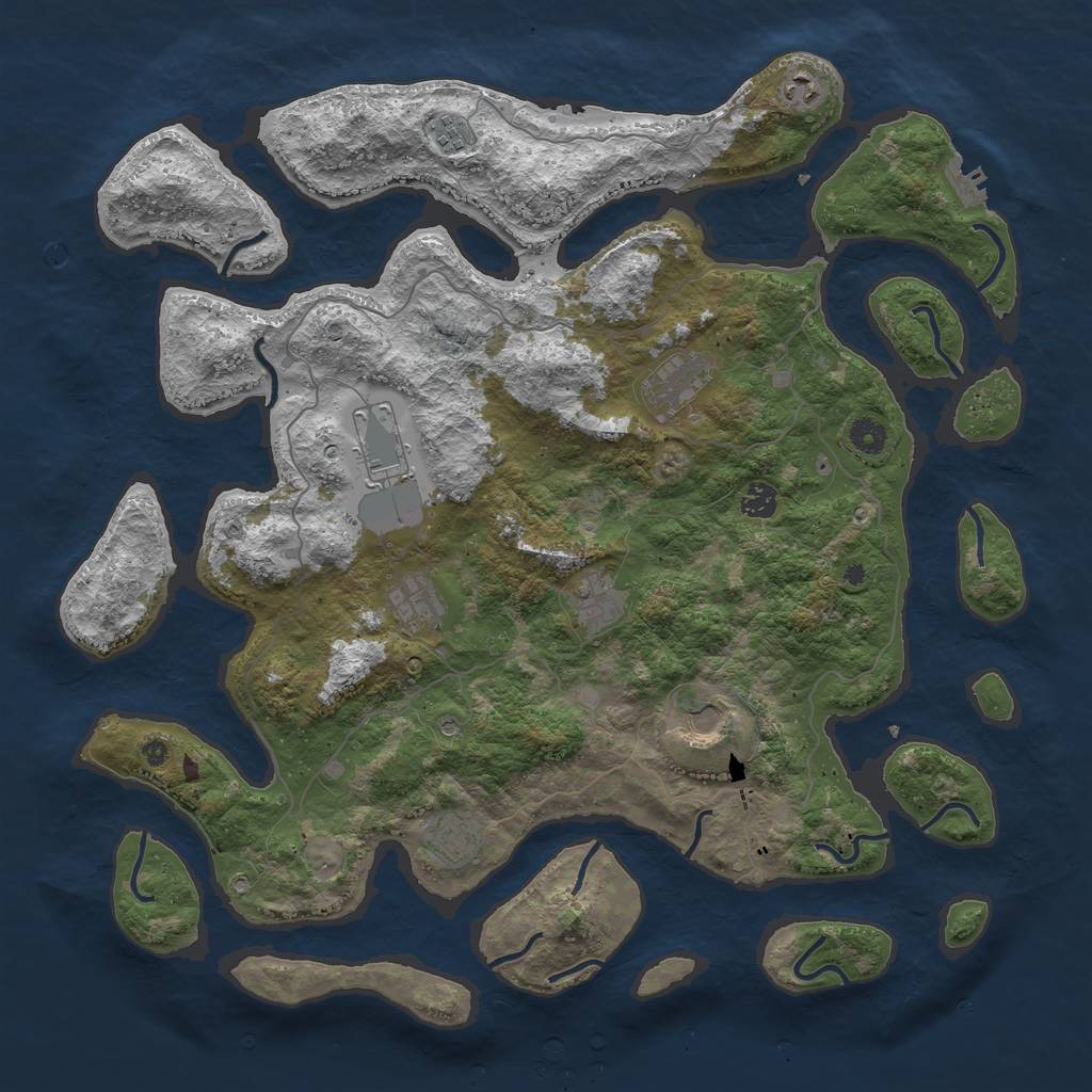 Rust Map: Procedural Map, Size: 4500, Seed: 560, 13 Monuments