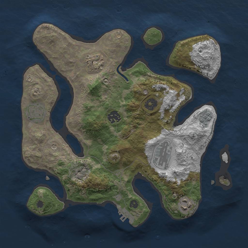 Rust Map: Procedural Map, Size: 3000, Seed: 1117, 10 Monuments