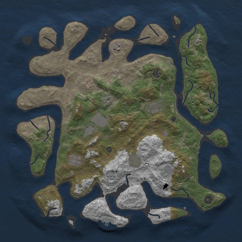 Rust Map: Procedural Map, Size: 4250, Seed: 17438, 13 Monuments