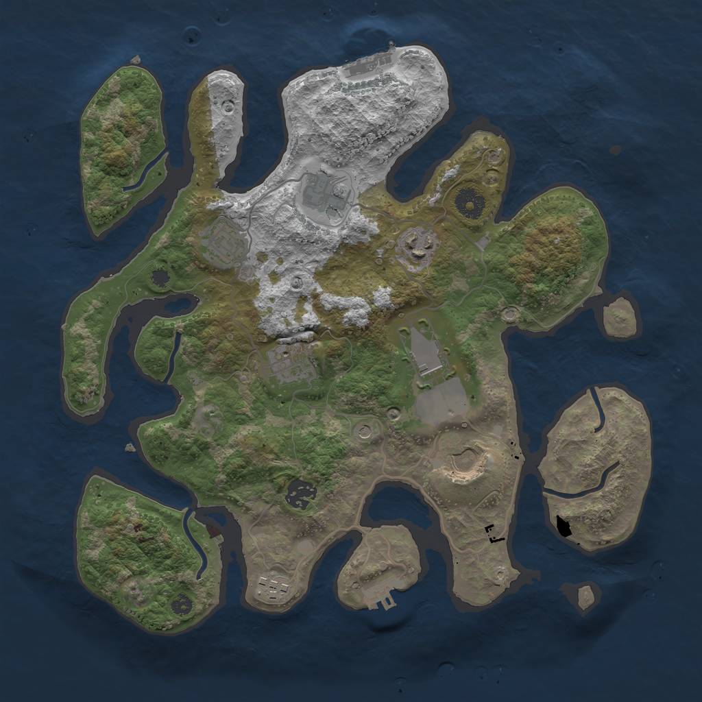 Rust Map: Procedural Map, Size: 3500, Seed: 5317, 13 Monuments