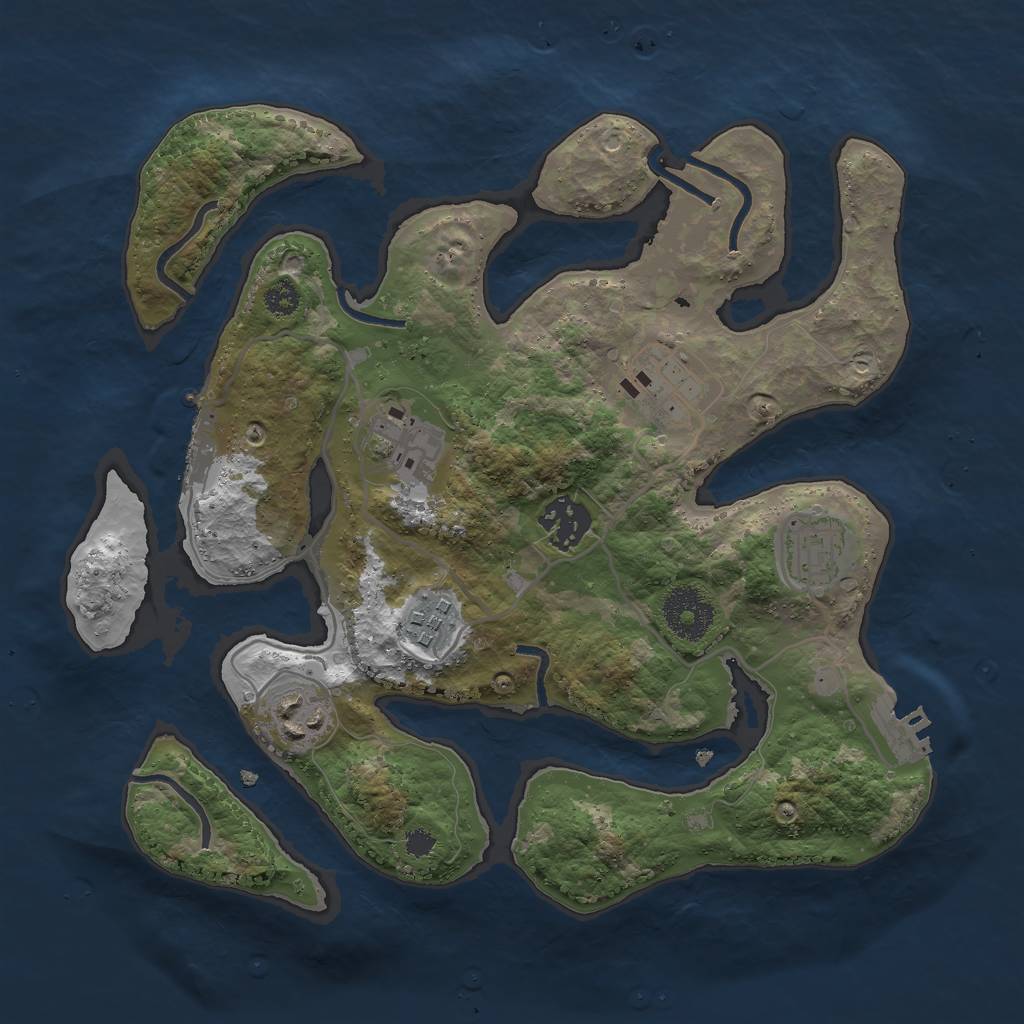 Rust Map: Procedural Map, Size: 3000, Seed: 432342, 10 Monuments
