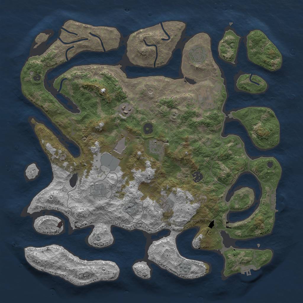 Rust Map: Procedural Map, Size: 4250, Seed: 805611, 14 Monuments