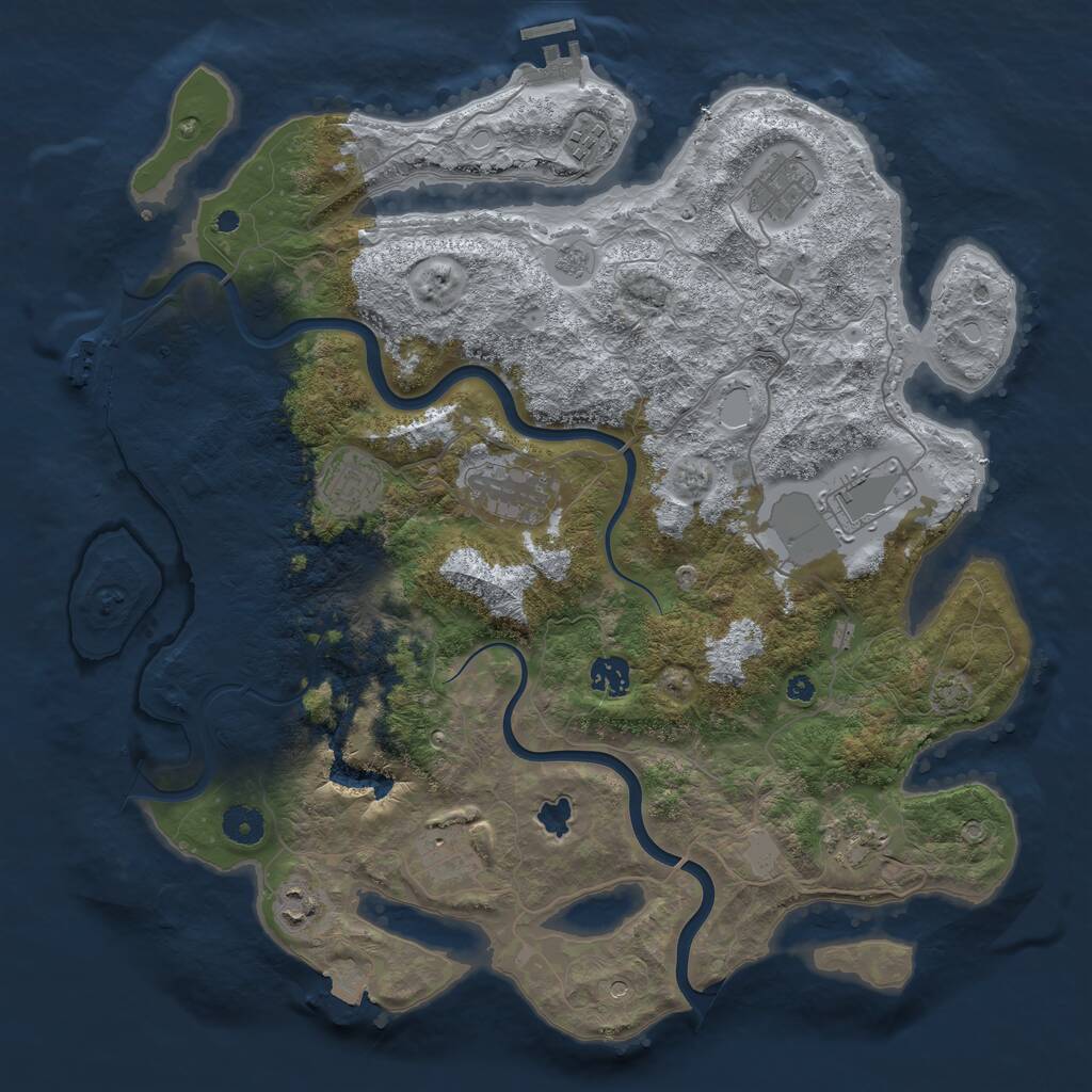 Rust Map: Procedural Map, Size: 4000, Seed: 1801020094, 15 Monuments