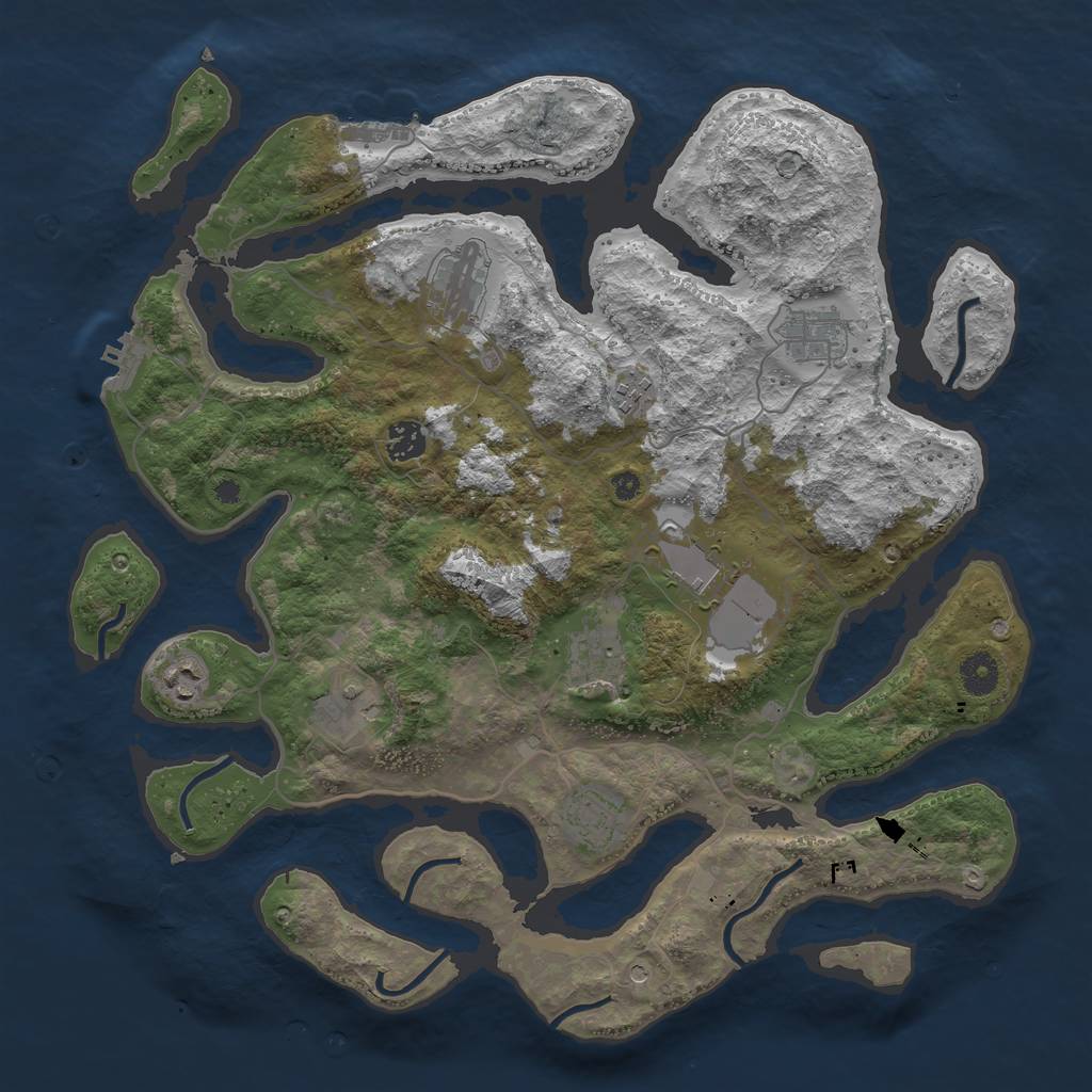 Rust Map: Procedural Map, Size: 4000, Seed: 1801020094, 14 Monuments