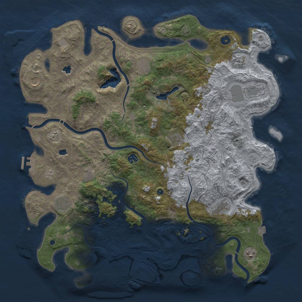 Rust Map: Procedural Map, Size: 4800, Seed: 234223, 17 Monuments