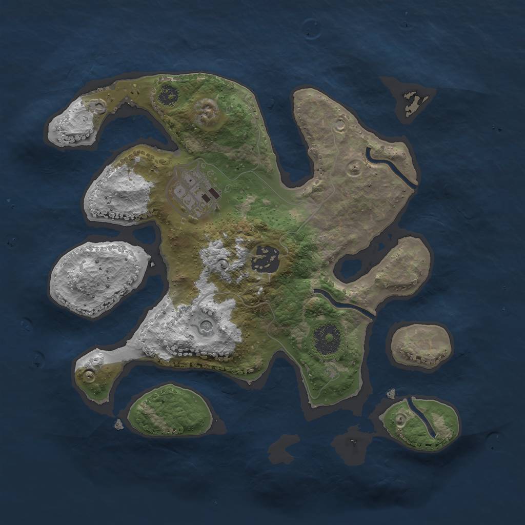 Rust Map: Procedural Map, Size: 2700, Seed: 836429099, 5 Monuments