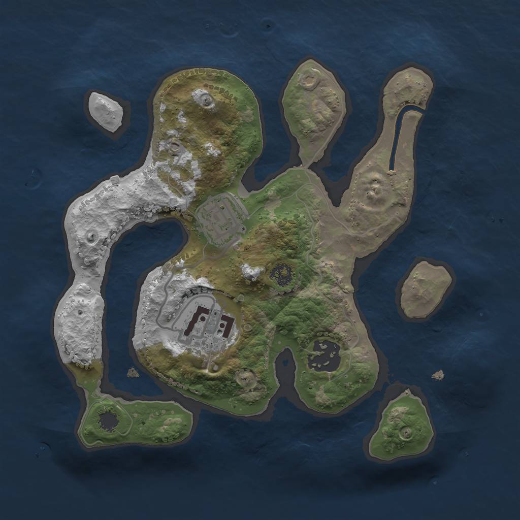 Rust Map: Procedural Map, Size: 2326, Seed: 256, 5 Monuments