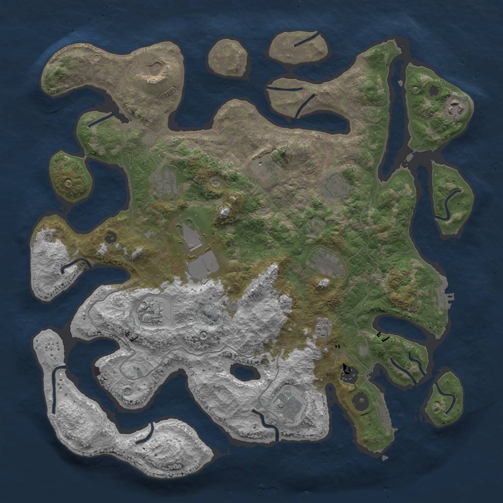 Rust Map: Procedural Map, Size: 4300, Seed: 341566700, 16 Monuments