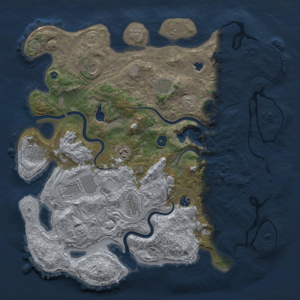 Rust Map: Procedural Map, Size: 4300, Seed: 341566700, 14 Monuments